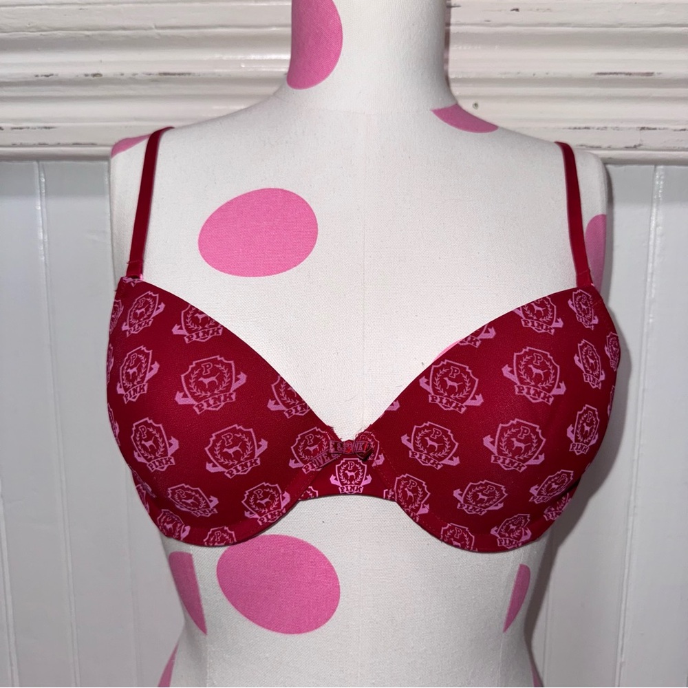 Vintage Original Victorias Secret VS Pink Bra Logo